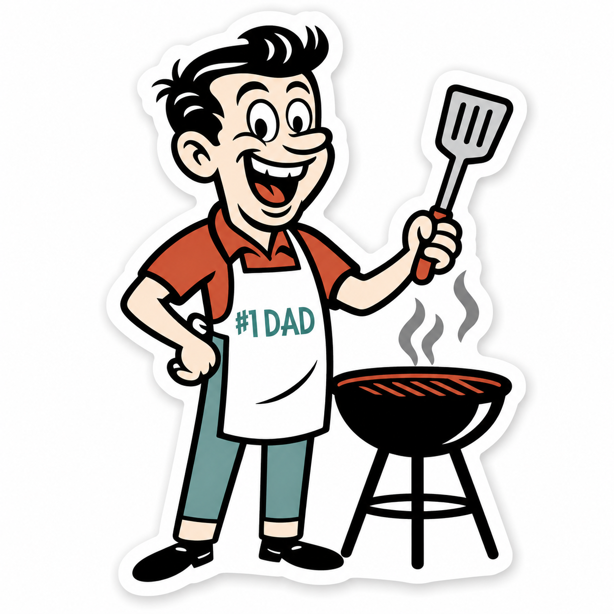 #1 Grilling Dad Sticker